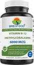 Brieofood vitamin B- 12 (Methycoballamin) 6000 mcg- 240 tabletter. Ikke-GMO og Gluten fri