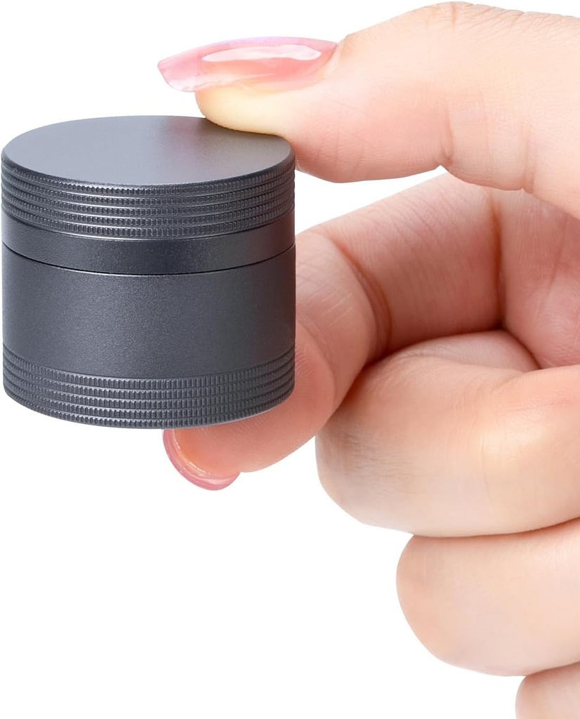 Small Pill Case Metal Pill Box - Waterproof Pill Container Single Round Aluminum Alloy Storage Medicine Holder Organizer Multitool EDC Every Day for Vitamin, Fish Oil Gray