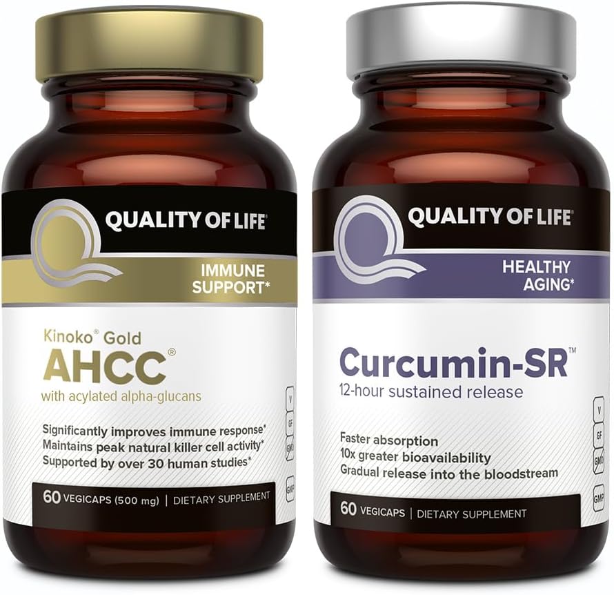 Livskvalitet funktioner Kinoko guld AHCC og mikroaktiv curcumin SR - immunstøtte curcumin bundle