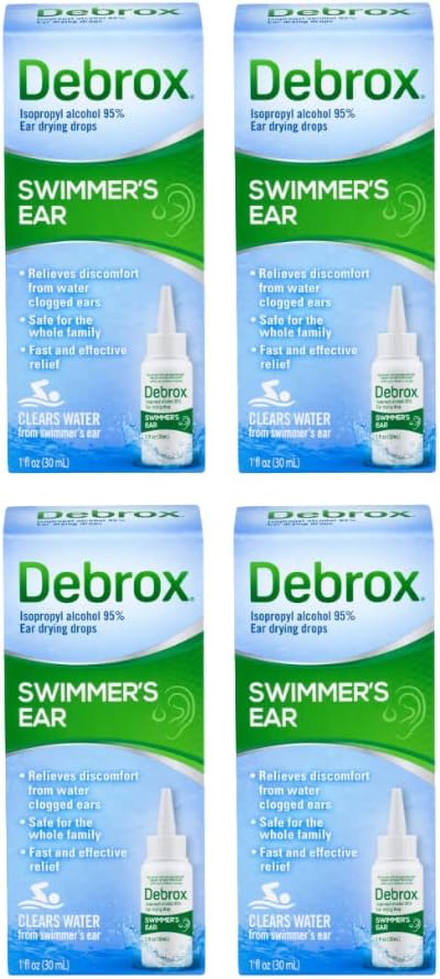 Debrox Swimmer 's Øre Tørring Drops for voksne & børn, 1 fl oz. (pakning med 4 stk.)