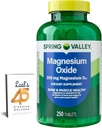 Spring Valley Magnesium 250 mg 250 Tæl, Knogler & Muskel Sundhed, Bedste Magnesium supplement for kvinder, Kosttilskud Bundle med Luals 45 Diabetes Decoded