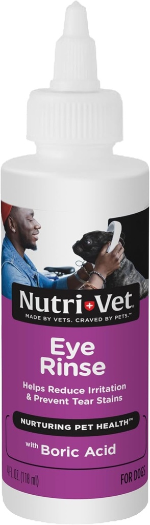 Nutri- Vet Eye Skyl til hunde, Hund Tear Stain Remover, Eye Wash, Allergy Relief for Pet Puppies, Puppy Supplies, Pet Safe Formel, Vet Formuleret, Forebygger Infektioner, 4oz