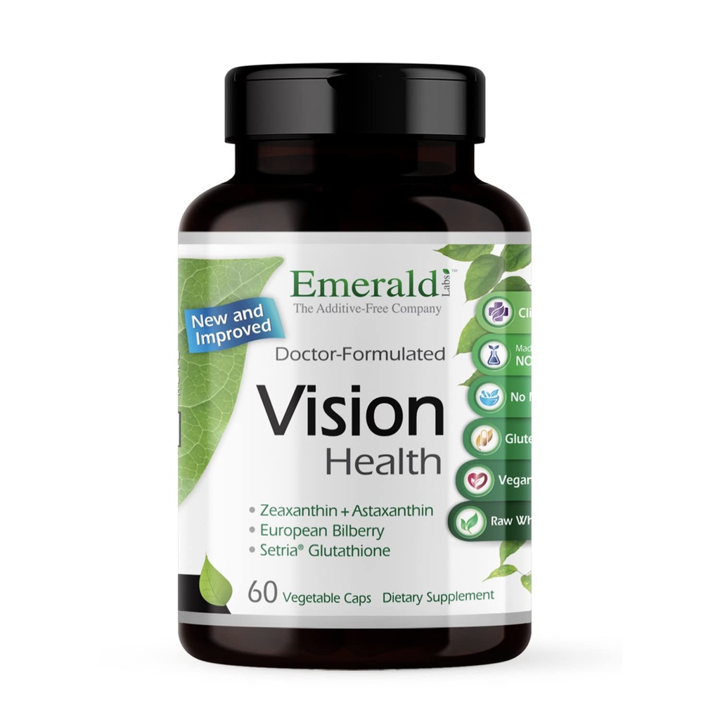 NØDVENDIG ETIKETTER Vision Health - Premium Eye Health supplement med Lutein, Zeaxanthin & Albion Chelated Zink - Vegan & Gluten- Free - 60 vegetabilske kapsler (30- Day Supply)