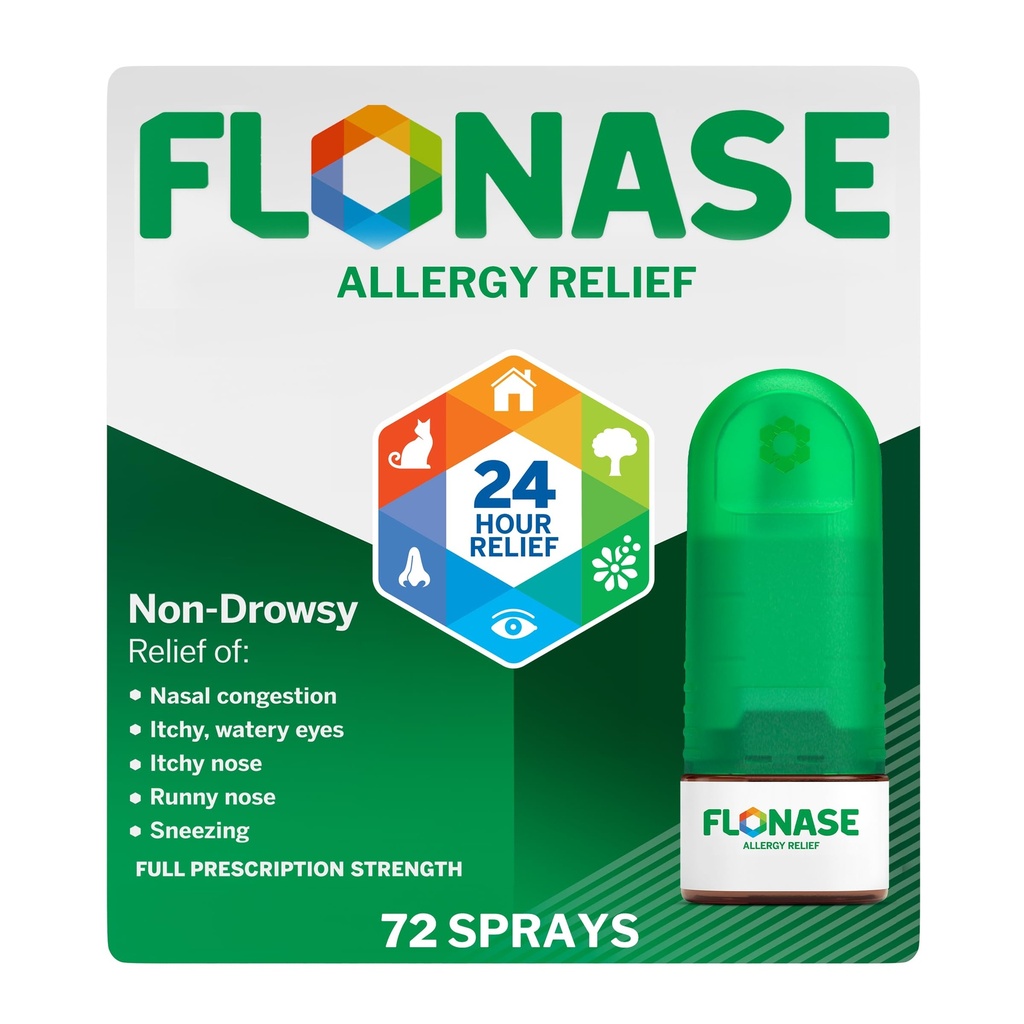 Flonase Allergi Relief Nasal Spray, 24 timers non drowsy Allergi Medicin, målt Nasal Spray - 72 sprays - Fald og sæsonbetinget Allergi Relief