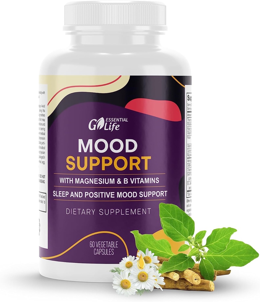 Food Support Supplement 124; rolig støtte støtte støtte med Ashwagandha, GABA 5-htp, St John 's Wort, B6-vitamin og B12 til søvn, afslapning, og Cortisol Manager