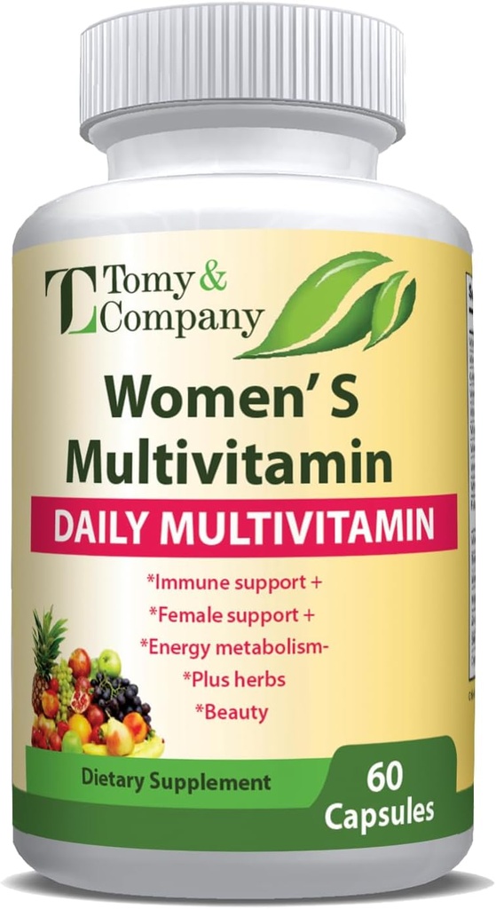 Tomy & Company Gluten- Free Vegetar Women 's Multivitamin med zink, B6, B12, Biotin og mere - hår, hud & negle, ben sundhed, immunforsvar, kvinders daglige vitamintilskud kapsler
