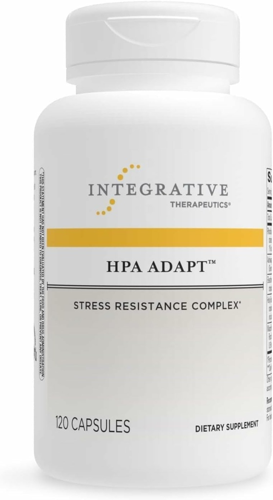Integrativ terapi HPA Adapt - Adaptogen Supplement for Stress Support * - Inkluderer Ashwagandha, Rhodiola & andre Adaptogene Urter * - Vegan, Dairy- Free & Gluten- Free - 120 Kapsler