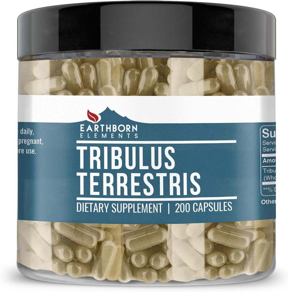 Earthborn Elements Tribulus Terrestris 200 Kapsler, Pure & Ufortyndet, Ingen tilsætningsstoffer