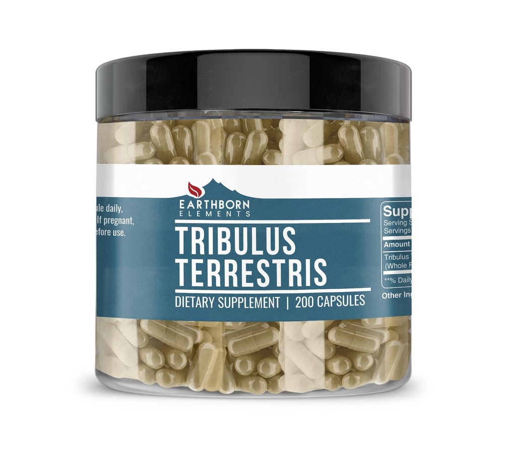 Earthborn Elements Tribulus Terrestris 200 Kapsler, Pure & Ufortyndet, Ingen tilsætningsstoffer