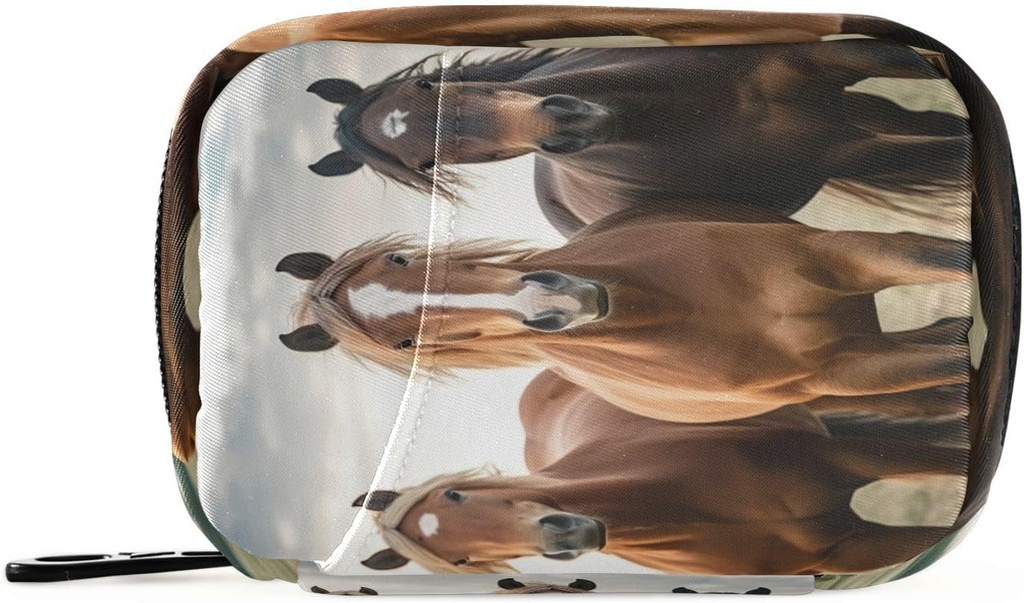 Horse Pill Organizer sag Portable Weekly Daily Pill Case Bag Organizer med lynlås til kosttilskud Medicin Rejser Familie virksomhed