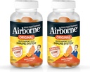 Airborne 750mg C-vitamin immunsupport Gummies for voksne, Zeress Orange Flavor, Gluten Free Crafted Blend med stærke antioxidanter Vitaminer A C & E, 63 Gummies (2 Pack)