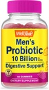 WellYeah Probiotic Gummies for Men with 10 Billion CFUs, Restore Natural Digestive Balance, Reduce Gas, Bloating, and Irregularity, Gluten Free, Non-GMO, Vegetarian - 60 Gummies