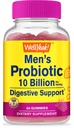 WellYes Probiotiske Gummies for Mænd med 10 Millioner CFU 'er, Gendan Natural fordøjelsesbalance, Reducer Gas, Bloating, og uregelmæssig, Gluten Free, Non- GMO, Vegetar - 60 Gummies