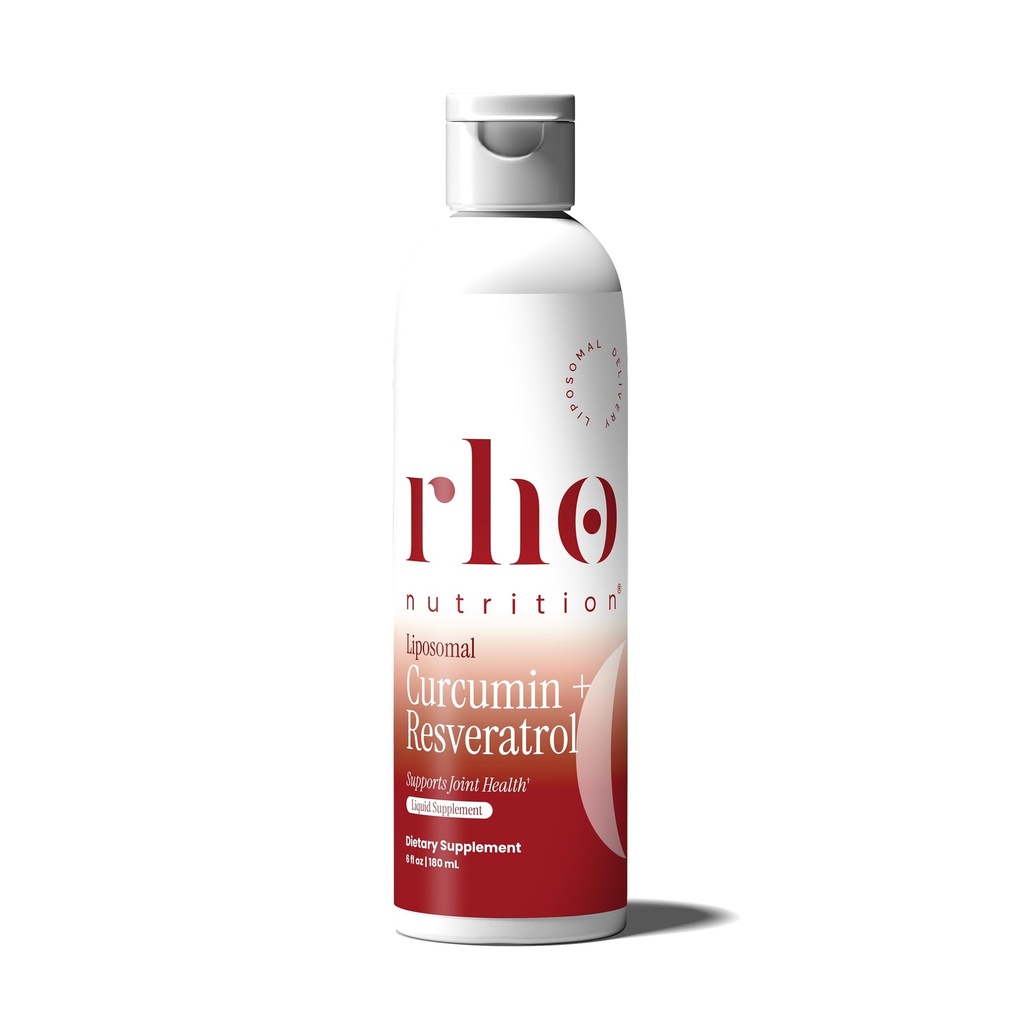 Rho Nutrition Liposomal Curcumin + Resveratrol (1 Pack) - Ultra High Absorption Liquid Curcumin Supplement - fremmer fælles komfort, mobilitet, cellulær sundhed og generelt velvære