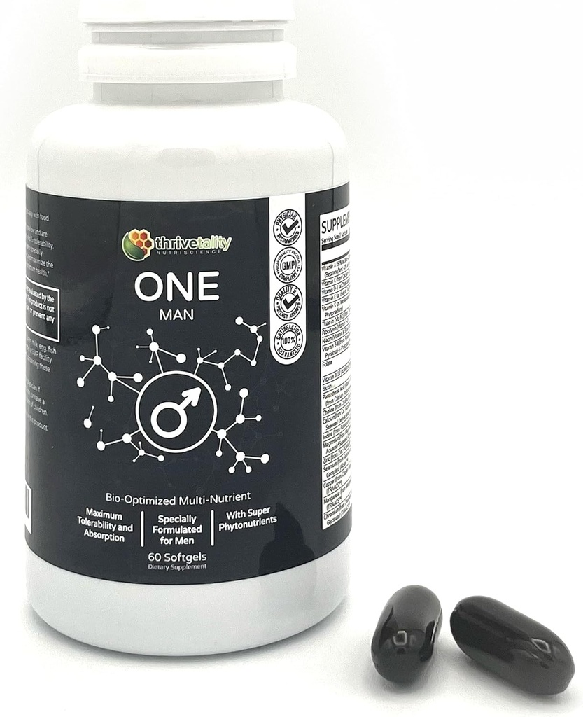 ENE Man Bio- optimeret Multi- Nutrient af Thrivetality Note 124; Mænds Multivitamin Dex124; # 1 Læge Formuleret 124; Klinisk bevist 124; Max Tolerability & Absorption Dex124; Super Antioxidant Phytonutrients