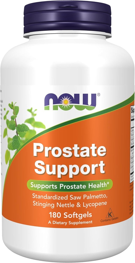 Now Supplements, Prostate Support, Prostate Support, med Standardized Saw Palmetto, Stinging Nettle & Lycopene, 180 Softgels