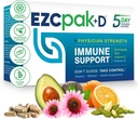 EZC Pak 5-Day immunsystem booster med Echinacea, C-vitamin, Zink & D-vitamin - tapered immunsupport supplement til voksne - understøtter Immunitet, Let Travel- Size Supplement Pack