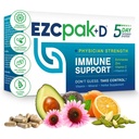 EZC Pak 5-Day immunsystem booster med Echinacea, C-vitamin, Zink & D-vitamin - tapered immunsupport supplement til voksne - understøtter Immunitet, Let Travel- Size Supplement Pack