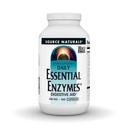 Source Naturals Essential Enzymes 500mg, Bio- Aligned Multiple Enzyme Supplement Herbal Defense for fordøjelse, gas, Forstoppelse & Bloating Relief - fordøjelseshjælp * - 360 kapsler, 360 Servere