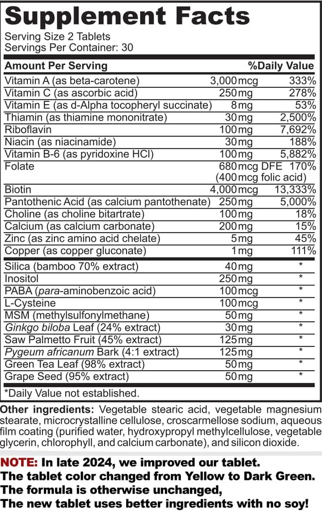 DasGro Hair Growth Formula, Natural DHT Blocker, Stops Hair Loss, Thinning, Balding, Promotes Hair Regrowth in Men & Women, 30 Day Supply