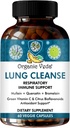 Økologisk Veda Mullein Gurkemeje Quercetin Lung Cleanse Kapsler - Kraftfulde Bioflavonoider, Superfrugt C-vitamin, bromelain, Mullein Leaf Extract - Bronchial & Clear Lungs Supplement - 60 Veganske piller