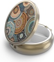 Pill Box 3 Segment Lille Pill Case, Portable for Pocket eller Purse Pill Organizer Pill Container Holder til at holde vitaminer, medicin, fiskeolie og kosttilskud (Blue Cracked Marbling)