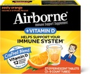 Airborne 750mg C-vitamin med Zink Effervescent tabletter, immunforsvar supplement med kraftige antioxidanter Vitaminer A C D3 & E - 27 Fizzy Drikke tabletter, Zeress Orange Flavor