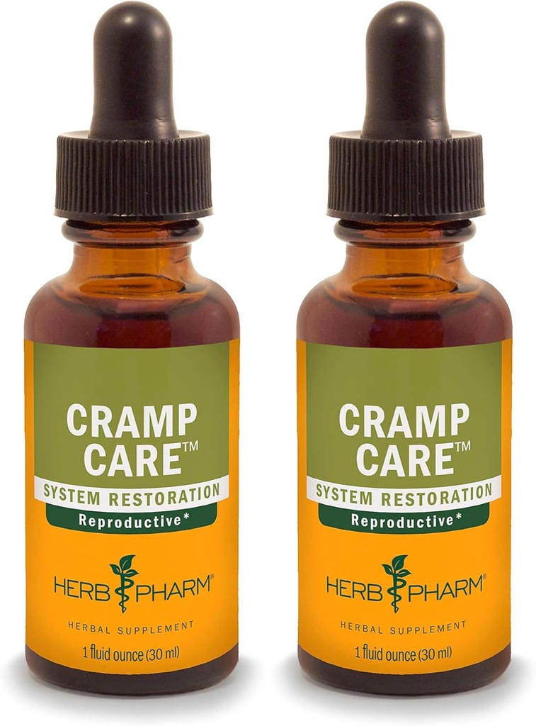 Herb Pharm Cramp Care Liquid Herbal Extract til støtte af en sund menstruationscyklus - 1 Ounce (pakke med 2)