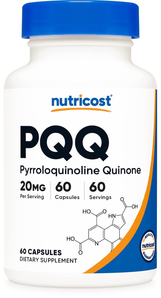 Nutricost PQQ (Pyrroloquinoline Quinone) 20mg, 60 kapsler - Vegetariske kapsler, Non- GMO, Gluten Free