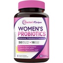 Doctor 's Opskrifter Kvinder Probiotiske, 60 Caps 50 Millioner CFU 16 Strops, med Økologisk Cranberry, Diguestive Immunimplaninal & Urinary Sundhed, Hylde Stabil, Forsinket Udgivelse, Ingen Soy Gluten Dairy
