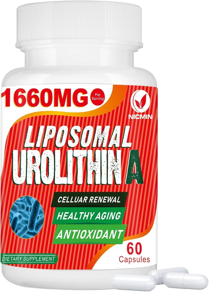 Liposomal Urolithin A 1660MG - Urolithin A Supplement 60 Kapsler