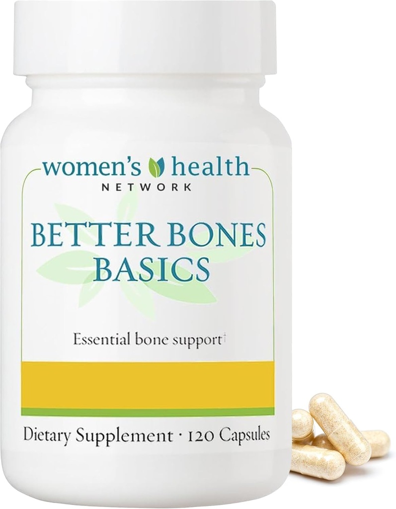 Bedre Bones Basics by Women 's Health Network - Calcium, Magnesium, Zink, D-vitamin, vitamin K, mangan og bor - 120 kapsler