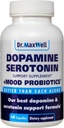 Serotonin og Dopamin Kosttilskud med Mood Probiotic, 5in1 Støtte til (1) Dopamin (2) Serotonin (3) Mood (4) Afslapning (5) Focus & Brain, 60 Kapsler