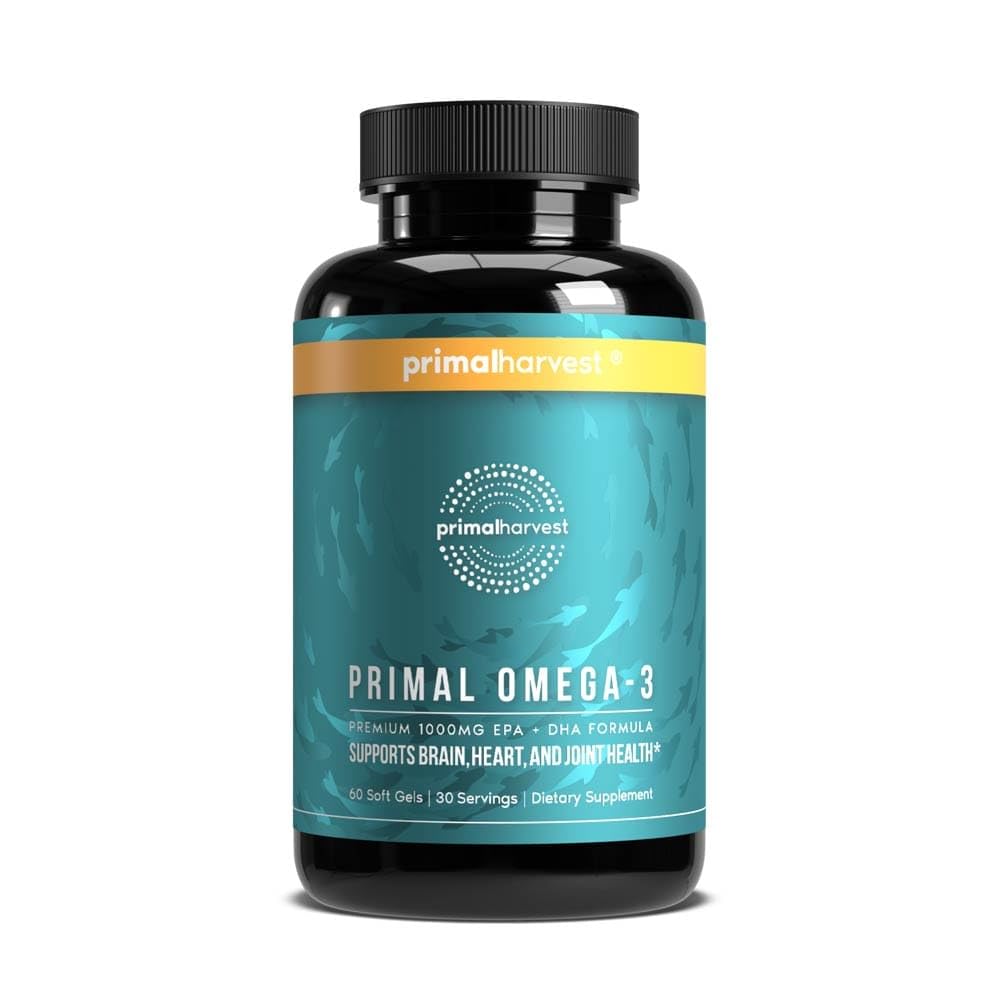 Primær høst Omega 3 Fish Oil Kosttilskud, 30 Servere Soft Gels Kapsler w / 1000mg EPA + DHA Kosttilskud, Ingen Fishy Burps Non- GMO Omega 3 Fedtsyre