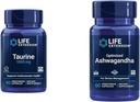 Life Extension Taurine 1000mg og Ashwagandha 60 kapsler - hjerne, hjerte, leversundhed og stress management supplement Bundle