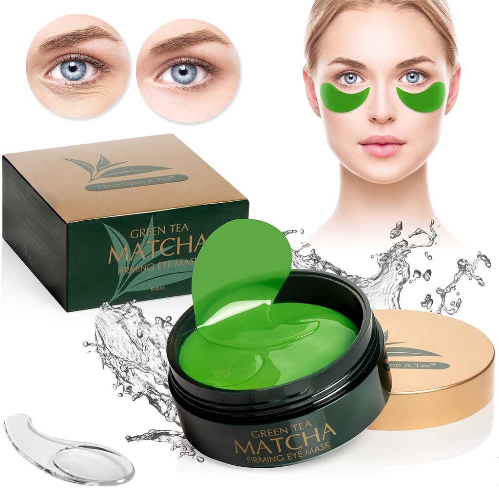 Grøn te Matcha opildnende øje maske, 30 par kollagen patches for fine linjer, rynker, under øjenposer & Puffy øjne behandling, ansigt Gel Pads, der reducerer tegn på aldring