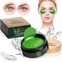 Grøn te Matcha opildnende øje maske, 30 par kollagen patches for fine linjer, rynker, under øjenposer & Puffy øjne behandling, ansigt Gel Pads, der reducerer tegn på aldring