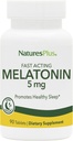 Natures Plus Melatonin 5 mg - 90 Fast-Acting Tablets - Vegan, Gluten Free - 90 Servings