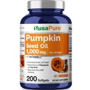 NusaPure Pumpkin Seed Oil 1000mg 200 Softgel kapsler (Non-GMO, Soyfree) naturligt occurring Phytosteroler
