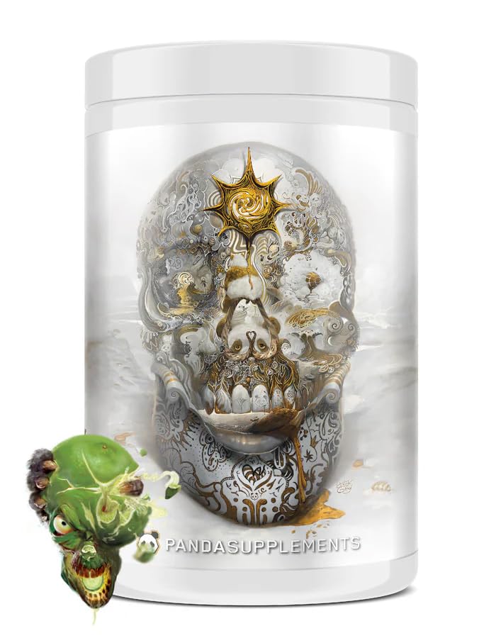 Underground Bio Labs / Panda Supps Skull Nootrop Pre Workout, 3 Koffein Kilder til Tunnel Vision Focus, Massive Pumper, Unparated Energy (40 Scops) (Cranial Smash) (Lemon Lime Refrier)
