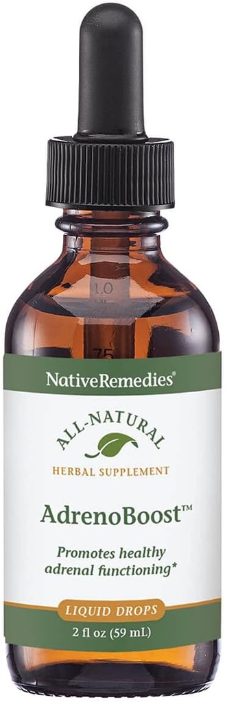 Native Remedies AdrenoBoost - All Natural Herbal Supplement for binyrebark, 2 Fl oz.