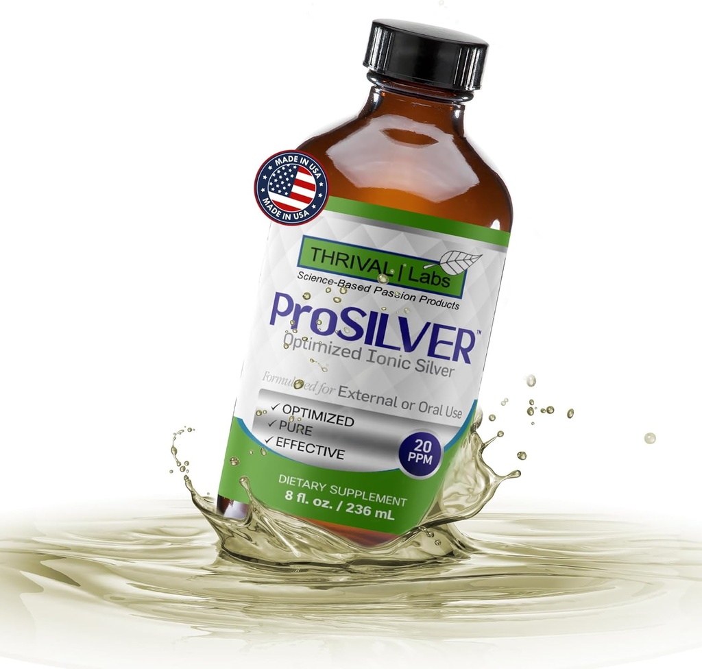 Ionic kolloid sølv væske 20 PPM Bio Aktiv for immunforsvar glasflaske 8oz Økologisk supplement