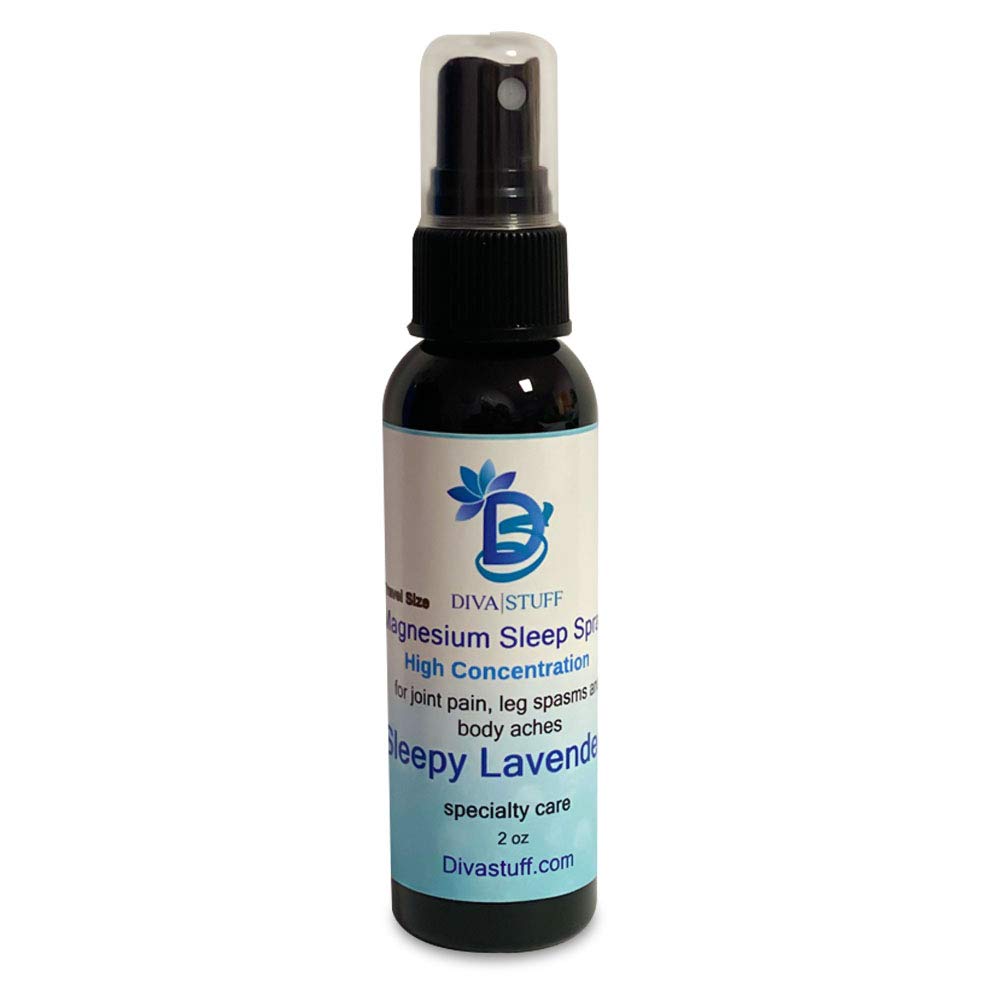 Magnesium Sleep Spray til hår, ledsmerter, ben spasmer, og Body Aches (2 Ounce, Sleepy Lavendel)