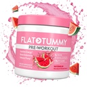 Flad Tummy Pre Workout pulver til kvinder - Energi, Endurance og Muscle Support med 3g Creatin, 1,6 g Beta- Alanine, Elektrolytes - Watermelon Flavor - 30 Servering