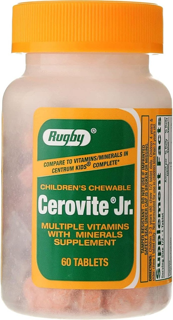 Rugby Cerovite Jr. Børne Chewable 60 Tabs