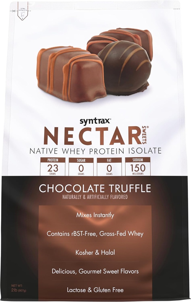 Syntrax Nutrition Nectar Sweets, 100% Whey isolere protein pulver, chokolade trøffel, 2 lbs