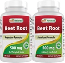 Bedste Naturals Beet Root Powder 500 mg 180 kapsler (180 greve (pakke med 2))