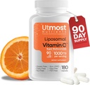 Liposomal Vitamin C - 1000MG VIT C & 100MG Super Bioflavonoid Complex for Enhanced Wellness124; Antioxidant supplement med naturlige rå ingredienser til voksne • 124; Avanceret support • 124; Non- GMO (180 kapsler)