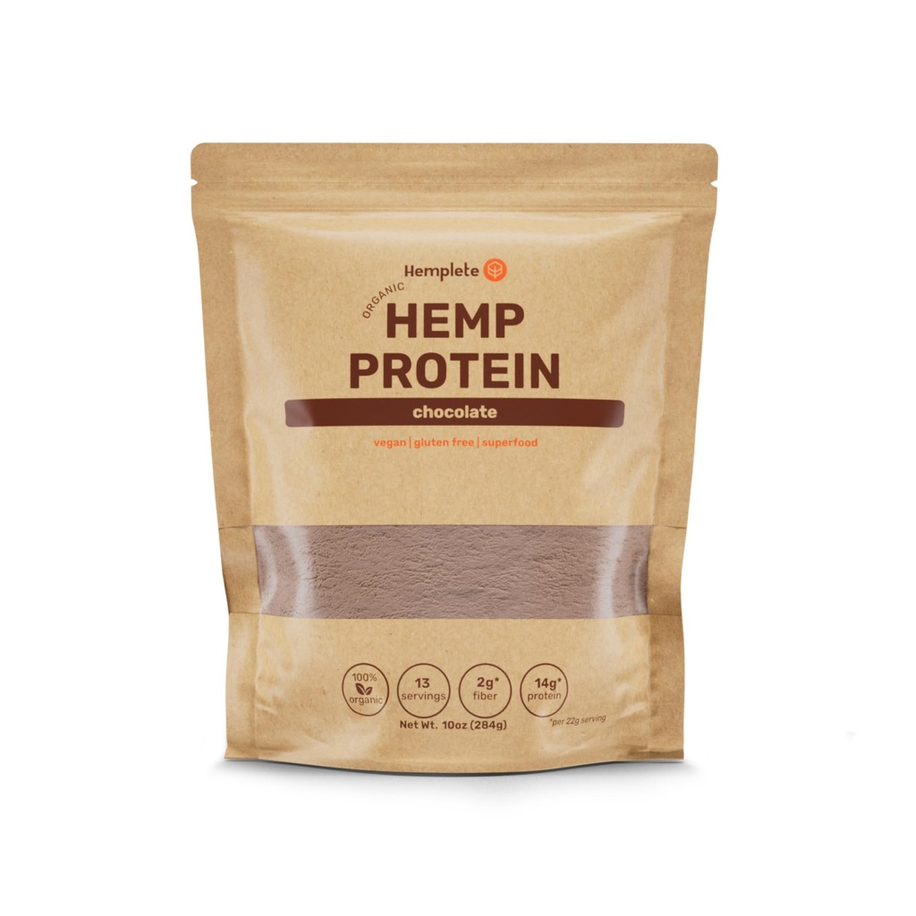 Hemp Vegan Protein Powder for Heart and Brain Health, Easy to Digest Chocolate Powder Drink with Plant Protein for Muscle Building and Recovery, 9 Essential Amino Acids (Chocolate, 10 ounces)
