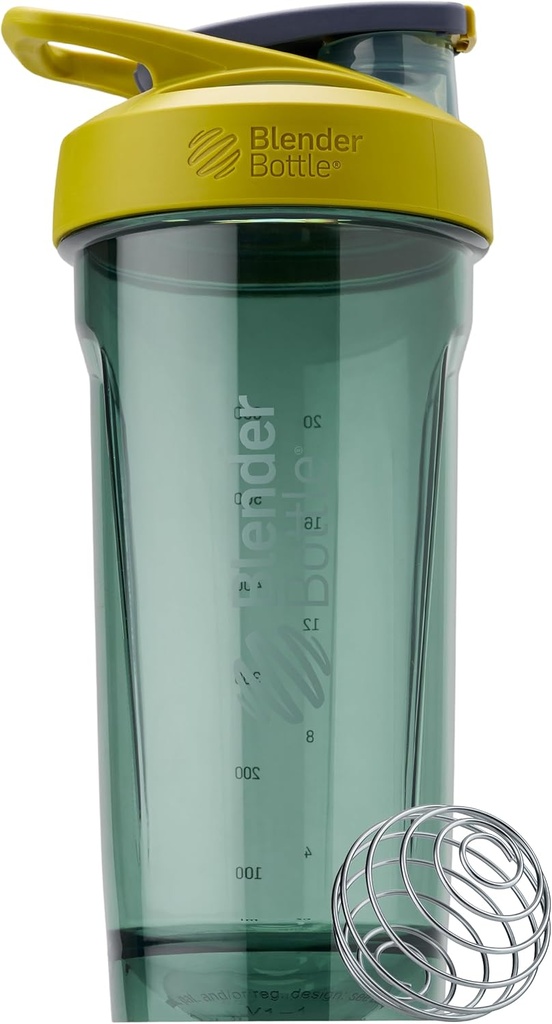 BlenderBottle Sport Shaker Flaske med Wire Whisk, 28-Ounce, Gul - Protein Shakes & Hydration for atleter & Fitness Entiaster, Easy Mixing, Holdbar & Letvægt, Lockable Lid